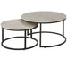 Aosom Homcom Modern Coffee Table Set of 2, Nesting Side Tables W/ Metal Base For Living Room Bedroom offic in Cement Grey