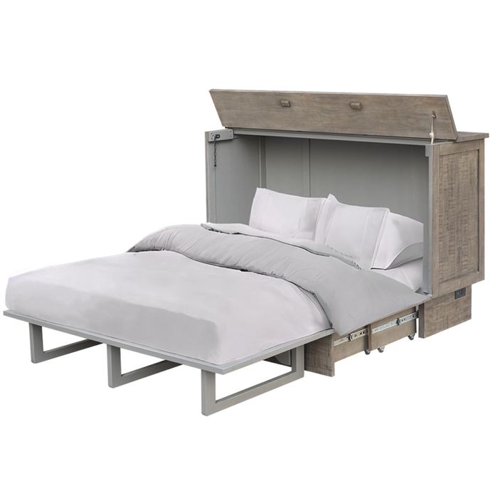 Medison Queen Size Murphy Cabinet Bed in Grey