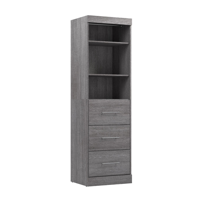 Modubox Nebula 25W Closet Organizer with Drawers in Bark Grey