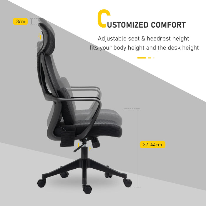 Aosom Vinsetto office Chair High Back, Ergonomic Mesh Computer Chair Executive Task Chair with Massage Lumbar Support & Headrest Rocking