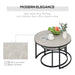 Aosom Homcom Modern Coffee Table Set of 2, Nesting Side Tables W/ Metal Base For Living Room Bedroom offic in Cement Grey