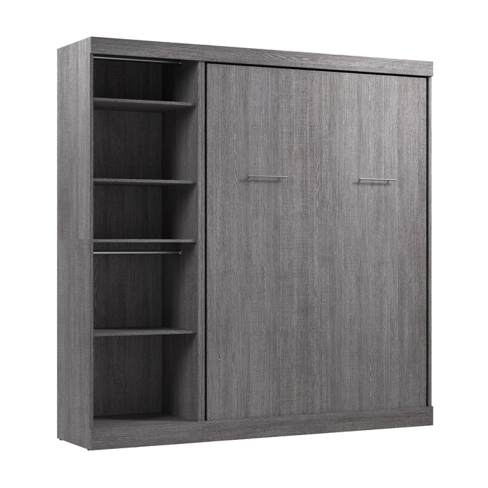 Modubox Nebula Full Murphy Bed with Closet Organizer (84W) in Bark Grey