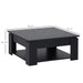 Aosom Homcom 2 Tier Simple Modern Coffee Table Bottom Shelf Living Room in Black