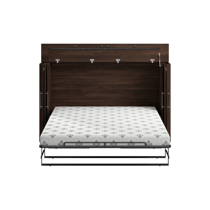 Modubox Pur 75W Queen Cabinet Bed with Matteress in Black Walnut