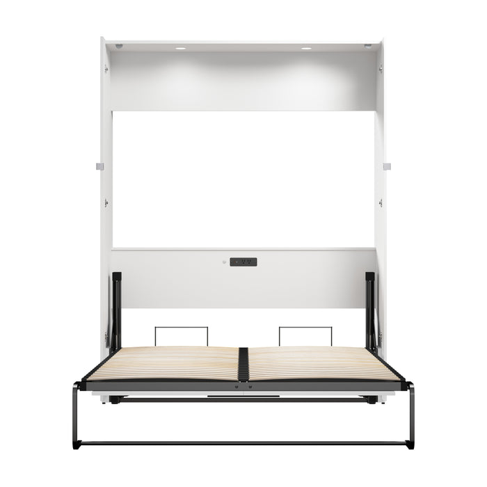 Modubox Avalon 67W High Gloss Queen Murphy Bed in High Gloss White