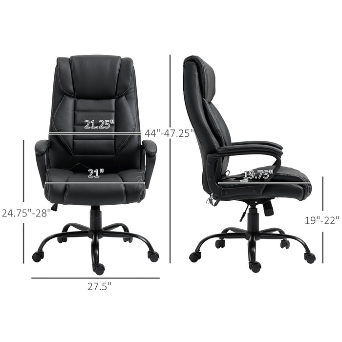 Aosom Vinsetto Massage office Chair, High Back Executive office Chair with 6-Point Vibration, Adjustable Height, Swivel Seat and Rocking Function in Black