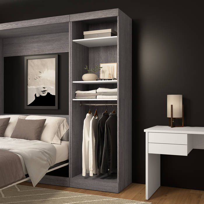 Modubox Nebula 25W Closet Organiz in Bark Grey & White