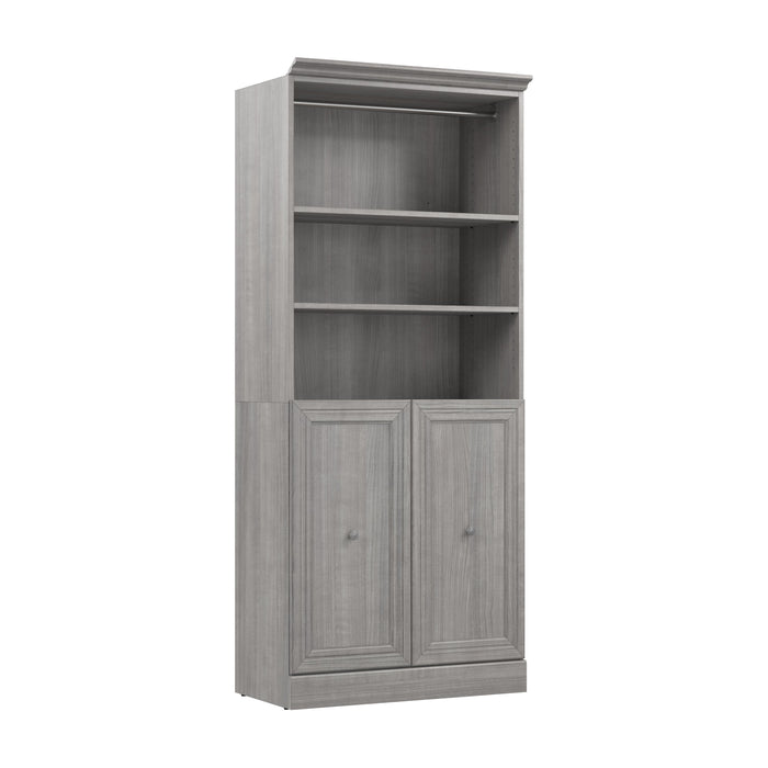 Modubox Versatile 36W Closet Organizer with Doors in Platinum Grey