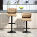 Aosom Homcom Swivel Pu Leather Barstools Set of 2 Adjustable Bar Stools with Footrest Back For Kitchen Counter Dining Room in Khaki