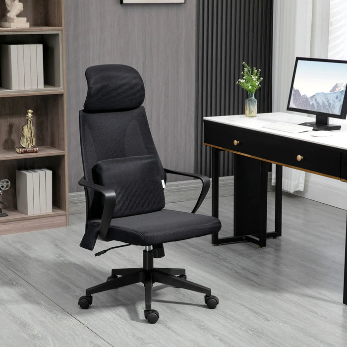 Aosom Vinsetto office Chair High Back, Ergonomic Mesh Computer Chair Executive Task Chair with Massage Lumbar Support & Headrest Rocking