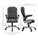 Aosom Vinsetto Heavy Duty Microfibre office Chair in Big and Tall Computer Chair with Flip-Up Arm in 400Lbs in Charcoal Grey