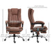 Aosom Vinsetto office Chair 6-Point Vibration Massage Chair Micro Fibre Recliner with Retractable Footrest in Brown