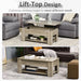 Aosom Homcom Lift Top Coffee Table with Hidden Storage Compartment and Open Shelf, Centre Table For Living Room in Grey