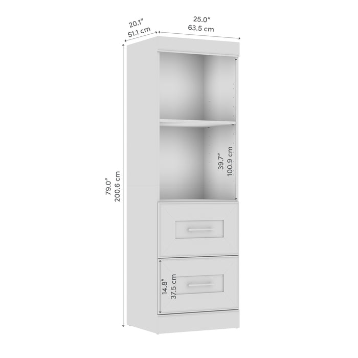 Modubox Edge 25W Closet Organizer with Drawers in White