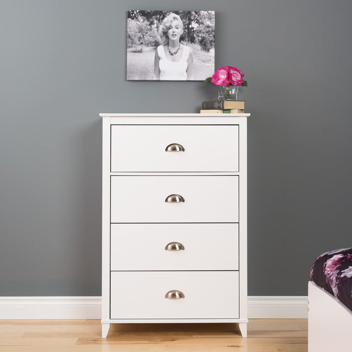 Yaletown 4-Drawer Chest in White