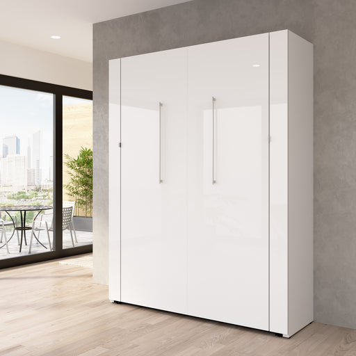 Modubox Avalon 67W High Gloss Queen Murphy Bed in High Gloss White