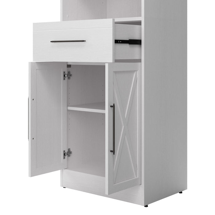 Modubox Key West 25W Closet Organizer with Drawer and Doors in Pure White Oak