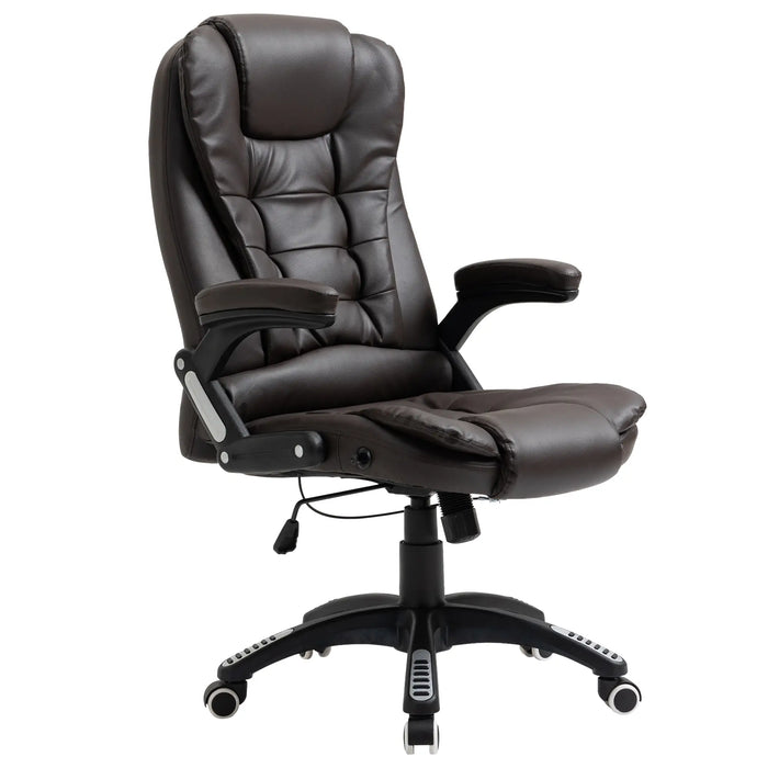 Aosom Vinsetto Executive office Chair High Back Pu Leather Computer Chair, with Swivel Wheels, Arm, Adjustable Height in Brown