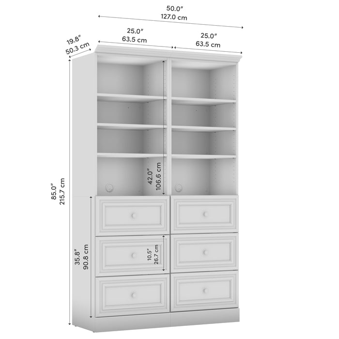 Modubox Versatile 50W Closet Organization System with Drawers in White