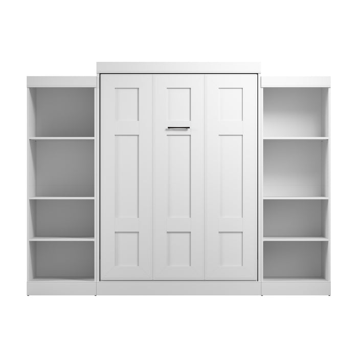 Modubox Edge Full Murphy Bed with Closet Organizers (110W) in White