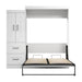 Modubox Edge Full Murphy Bed with Wardrobe (85W) in White