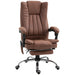 Aosom Vinsetto office Chair 6-Point Vibration Massage Chair Micro Fibre Recliner with Retractable Footrest in Brown