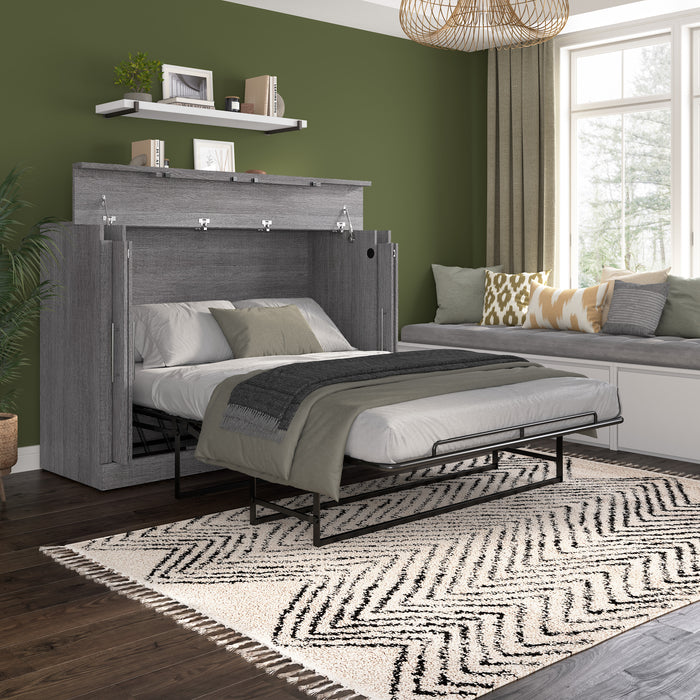 Modubox Nebula 69W Full Cabinet Bed with Matteress in Bark Grey