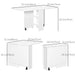 Aosom Homcom Extendable Dining Table in Collapsible Folding Table W/ 2-Tier Shelves and Rolling Casters in White