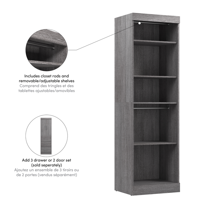 Modubox Nebula 25W Closet Organiz in Bark Grey