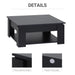 Aosom Homcom 2 Tier Simple Modern Coffee Table Bottom Shelf Living Room in Black