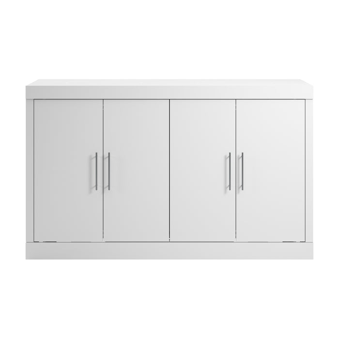 Modubox Nebula 75W Queen Cabinet Bed with Matteress in White