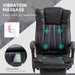 Aosom Vinsetto office Chair 6-Point Vibration Massage Chair Micro Fibre Recliner with Retractable Footrest in Black