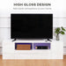 Aosom mcom Tv Stand For Tvs Up To 60", Tv Unit with Led Lights, Storage Shelves and Cupboards, 53.9" X 13.8" X 16.5", in High Gloss White