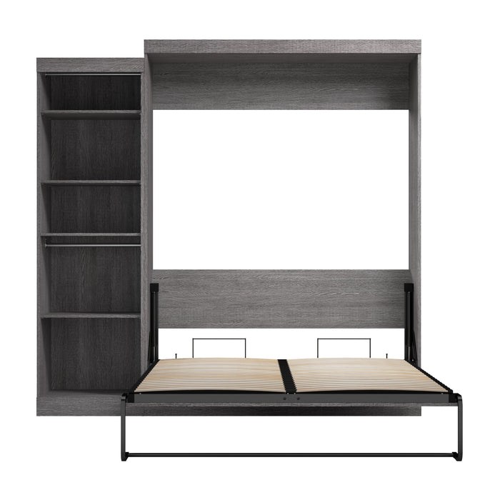 Modubox Nebula Queen Murphy Bed with Closet Organizer (90W) in Bark Grey