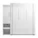 Modubox Avalon High Gloss Queen Murphy Bed and Storage Cabinet with Pull-Out Shelf (87W) in High Gloss White