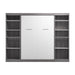 Modubox Nebula Full Murphy Bed and 2 Closet Organizers (109W) in Bark Grey & White