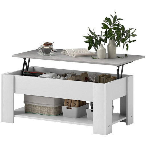 Aosom Coffee Table Lift Top Coffee Table with Storage and Shelf - Available in 2 Colours