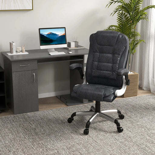 Aosom Office Chair Heavy Duty Microfibre Office Chair in Charcoal Grey