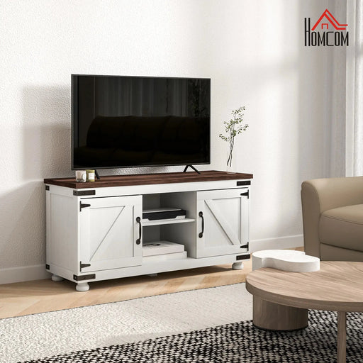 Aosom TV Stand Farmhouse TV Stand in White