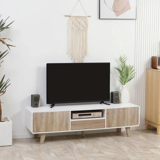 Aosom TV Stand Modern TV Stand Cabinet For Up To 60" TV with Push-Open Drawer, Storage Compartment and Cable Management