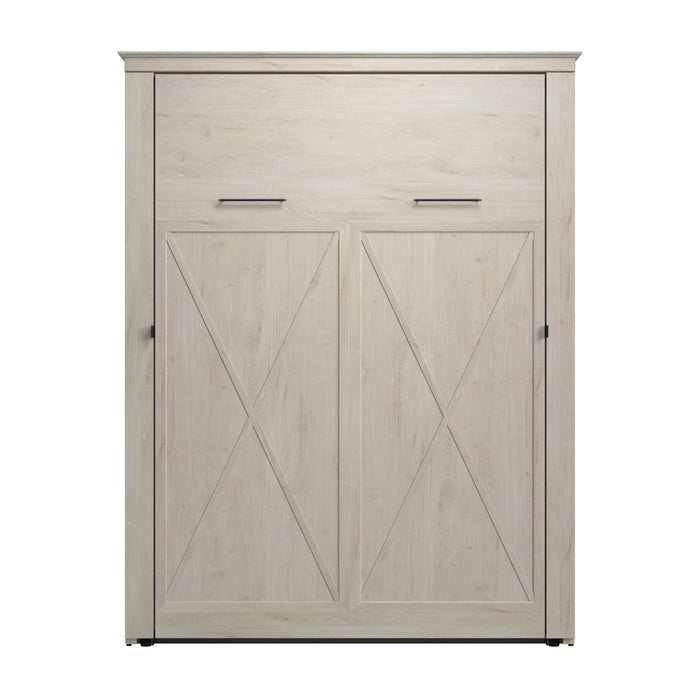 Modubox Key West 69W Queen Murphy Bed in Linen White Oak