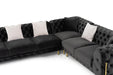 VIG Furnitur Divani Casa Clarice - Transitional Light Velvet Sectional Sof in Black