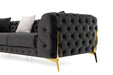 VIG Furnitur Divani Casa Clarice - Transitional Light Velvet Sectional Sof in Black