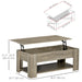 Aosom Homcom Lift Top Coffee Table with Hidden Storage Compartment and Open Shelf, Centre Table For Living Room in Grey