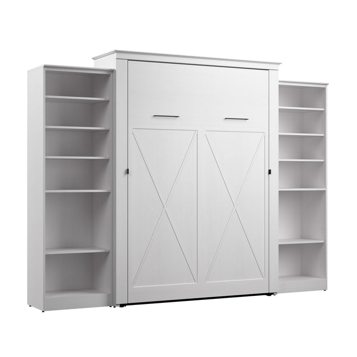 Modubox Key West 117W Queen Murphy Bed with Closet Organizers (119W) in Pure White Oak