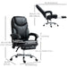 Aosom Vinsetto 6 Point Vibration Massage office Chair, Pu Leather Heated Reclining Computer Chair with Footrest in Black