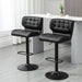 Aosom Homcom Swivel Pu Leather Barstools Set of 2 Adjustable Bar Stools with Footrest Back For Kitchen Counter Dining Room in Black