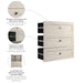 Modubox Versatile 3 Drawer Set For Versatile 36W Closet Organizer in Linen White Oak