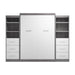 Modubox Nebula Queen Murphy Bed and 2 Closet Organizers with Drawers (115W) in Bark Grey & White