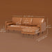 Aosom Homcom Faux Leather Sectional Sofa Couch L-Shaped Corner Sofa Set with Footstool and 2 Bolster Pillows in Brown